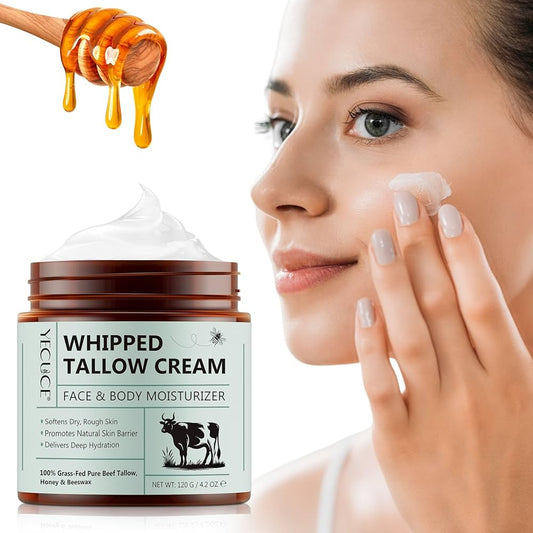 Whipped Tallow + Honey Balm — Deep Moisture for Face & Body (120g)