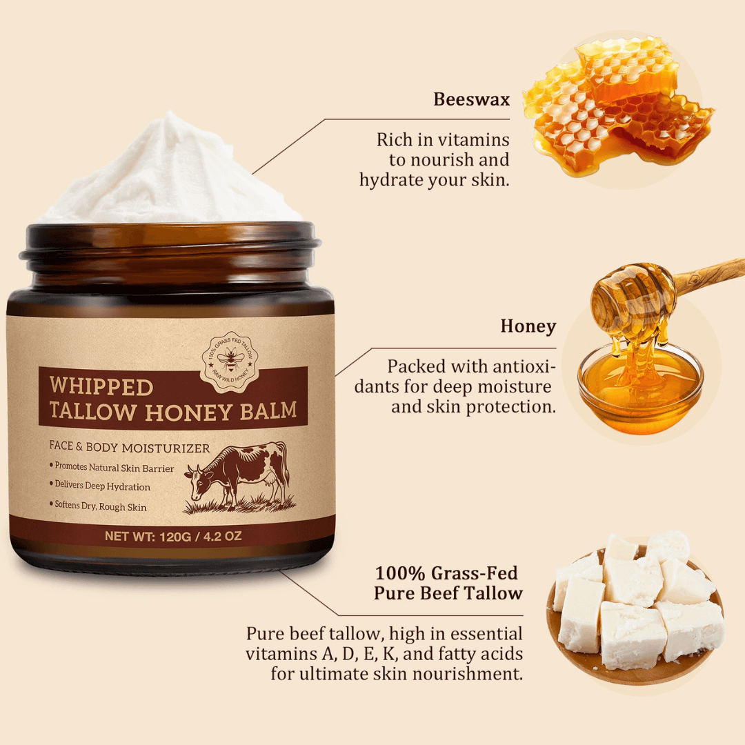 Grass-Fed Whipped Tallow Honey Balm